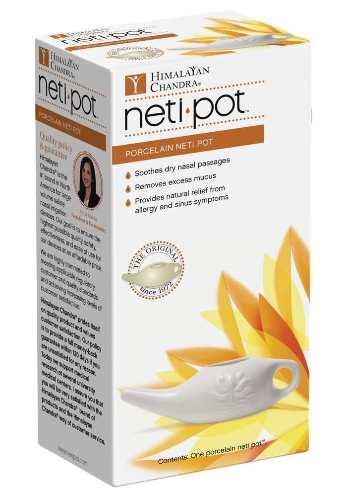 Himalayan Chandra Porcelain Neti Pot for Nasal Cleansing and Allergy Relief - Image 1